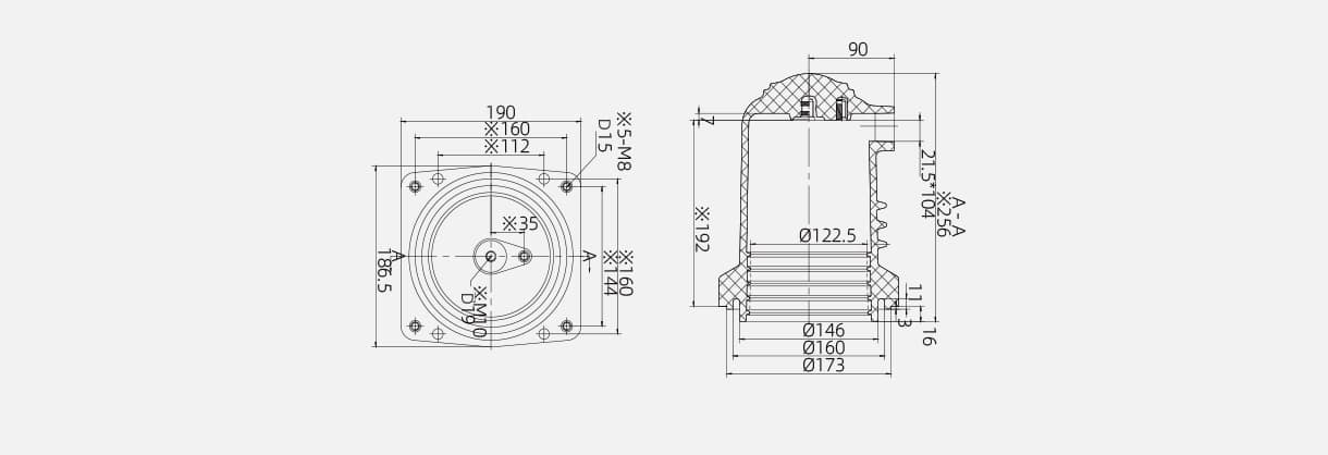 40kA短絡コンタクトボックス-CHN3-12KV190 1600Aエポキシ樹脂 100kAピーク