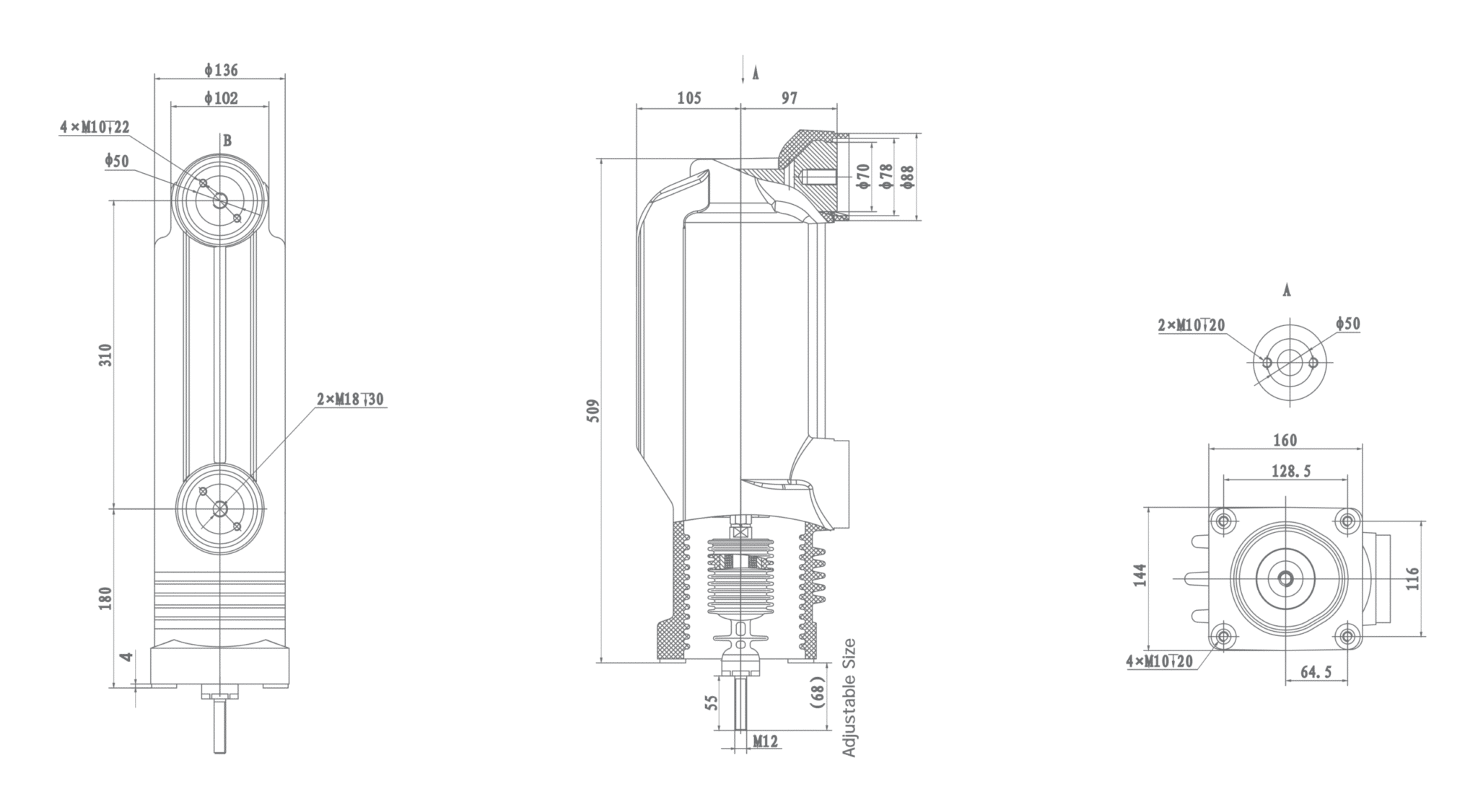 RZP5.023 RZP5.023 عمود مدمج 12 كيلو فولت، 2500 أمبير