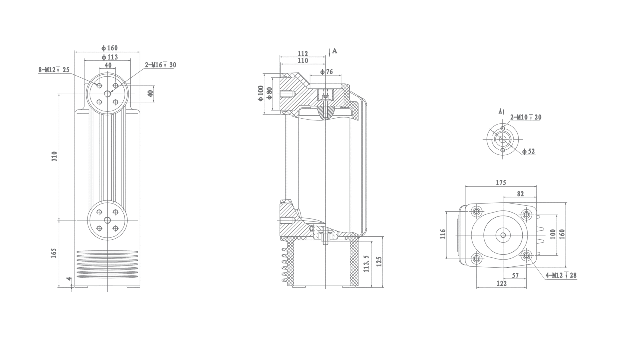 RZP5.026 12kV 40.5kV 埋め込み式ポール、1250A 2000A 2500A 3150A