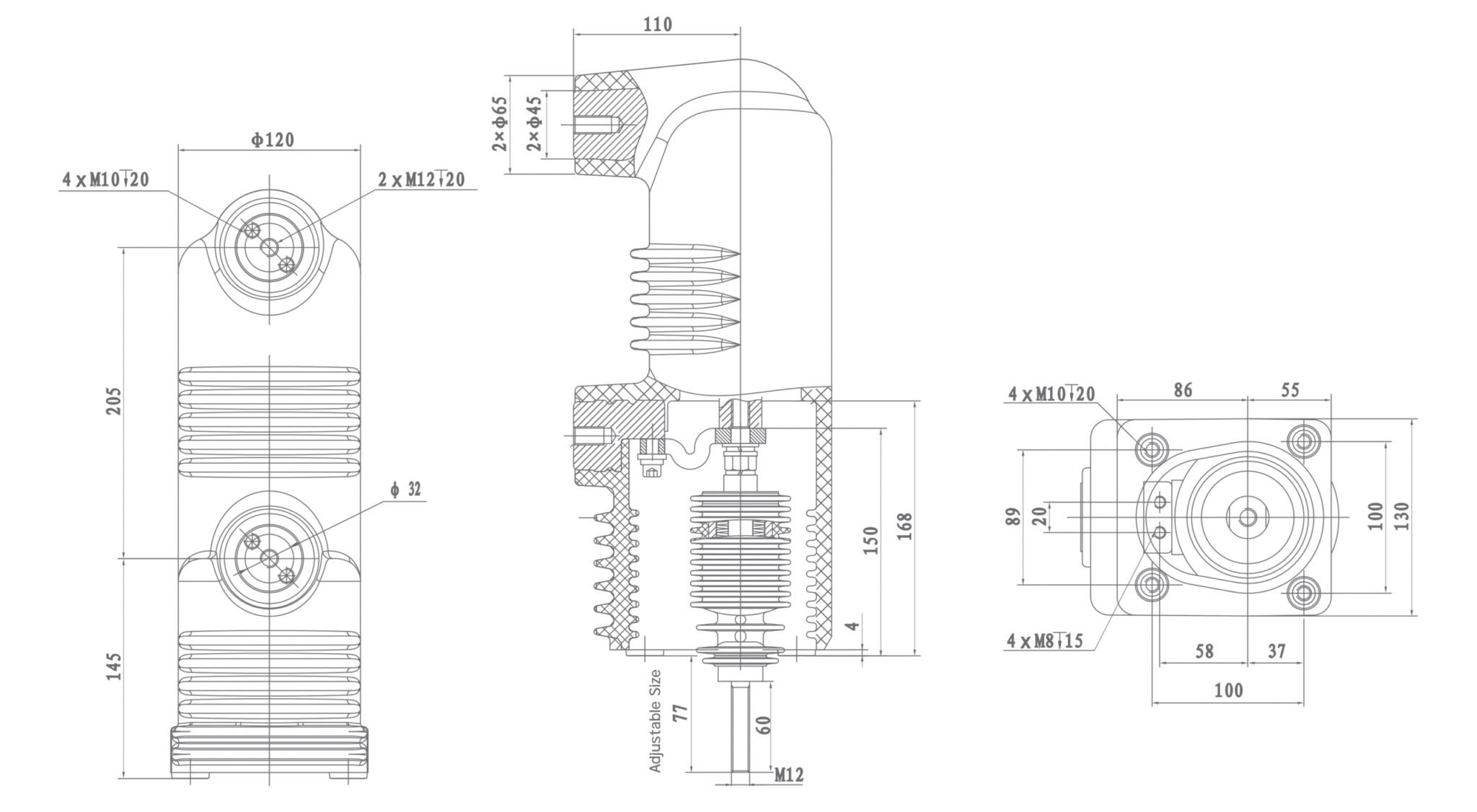 RZP5.027 Polo incorporado de 12 kV, 1250A