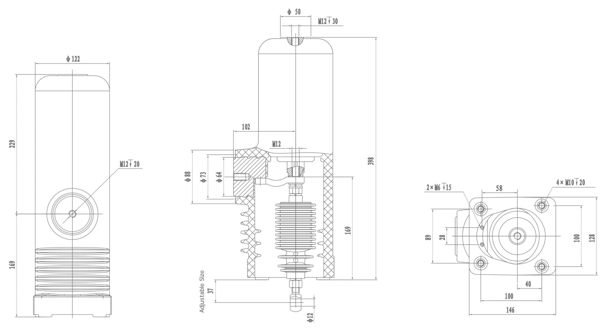 RZP5.037 12kV 24kV SF6 埋入式電極，1250A