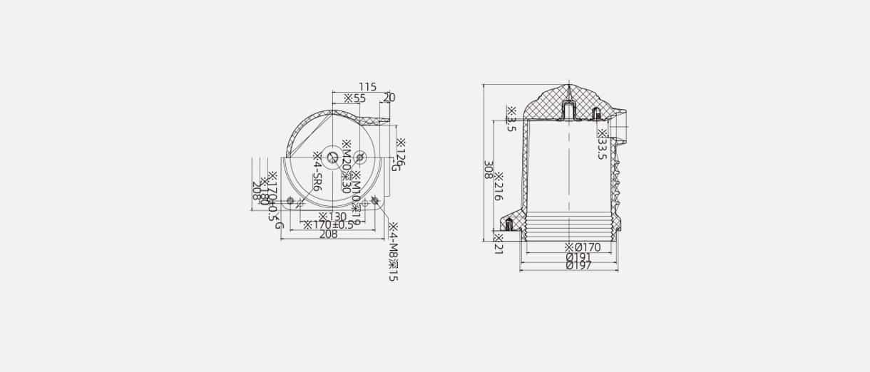 Caixa de contato ajustável de 2000A - CH3-12KV208 1600-2000A Resina epóxi IP67