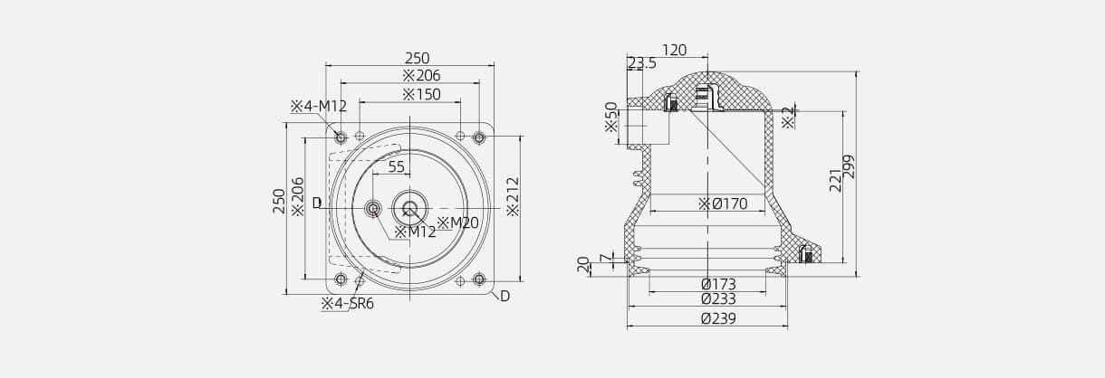 Boîte à contacts pour courant fort 3150A - CHN3-12KV250 2500-3150A APG Epoxy IP67