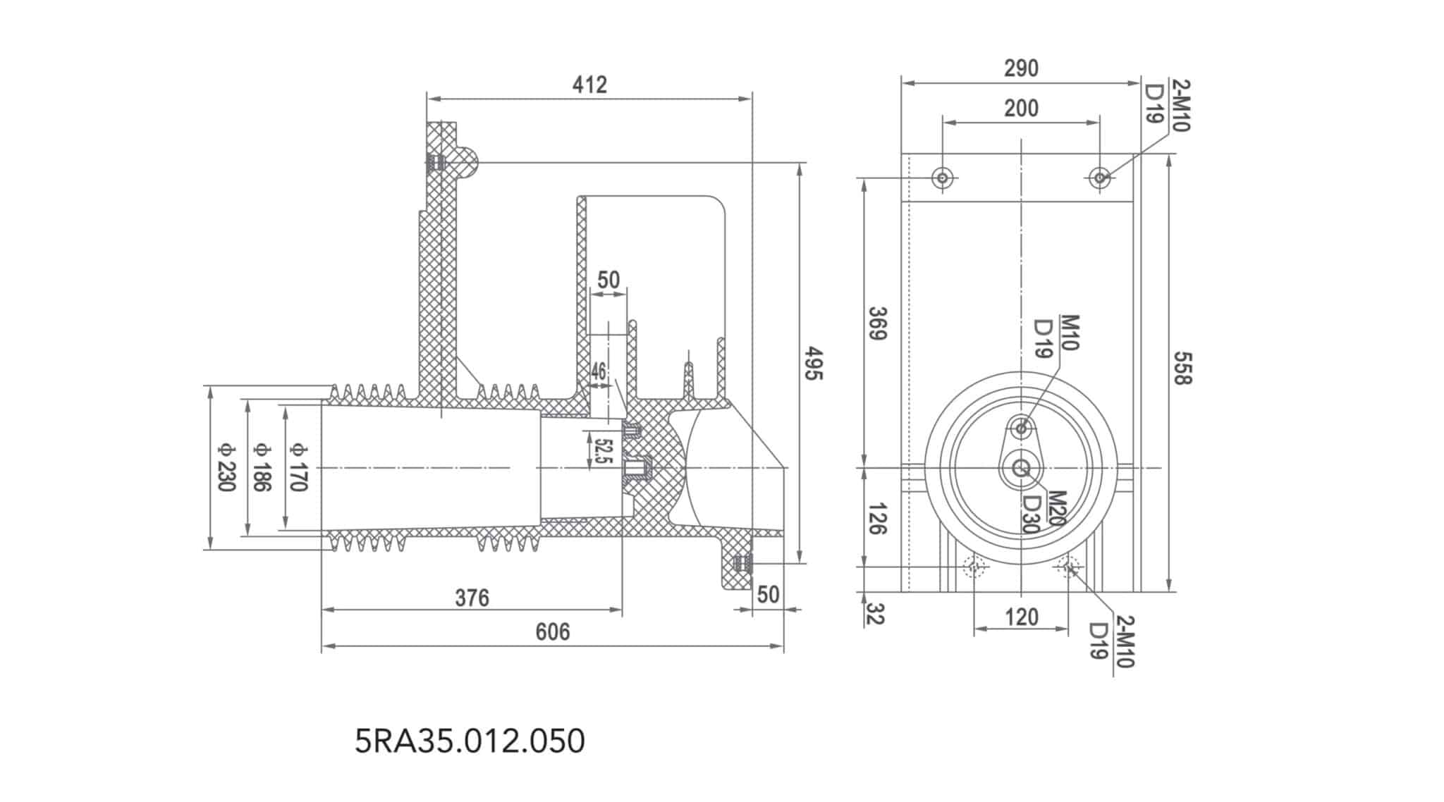 40,5KV VD4 Scatola contatti schermata - CH3 40,5-304P606 185kV Impulso di fulmine 630-2500A Isolamento in aria