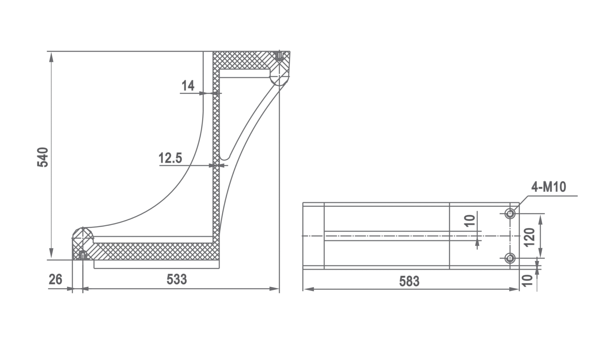 40.5KV บล็อกมุม ZB40.5-001 - ส่วนประกอบฉนวนสวิตช์เกียร์ KYN61 ความยาว 184 มม.