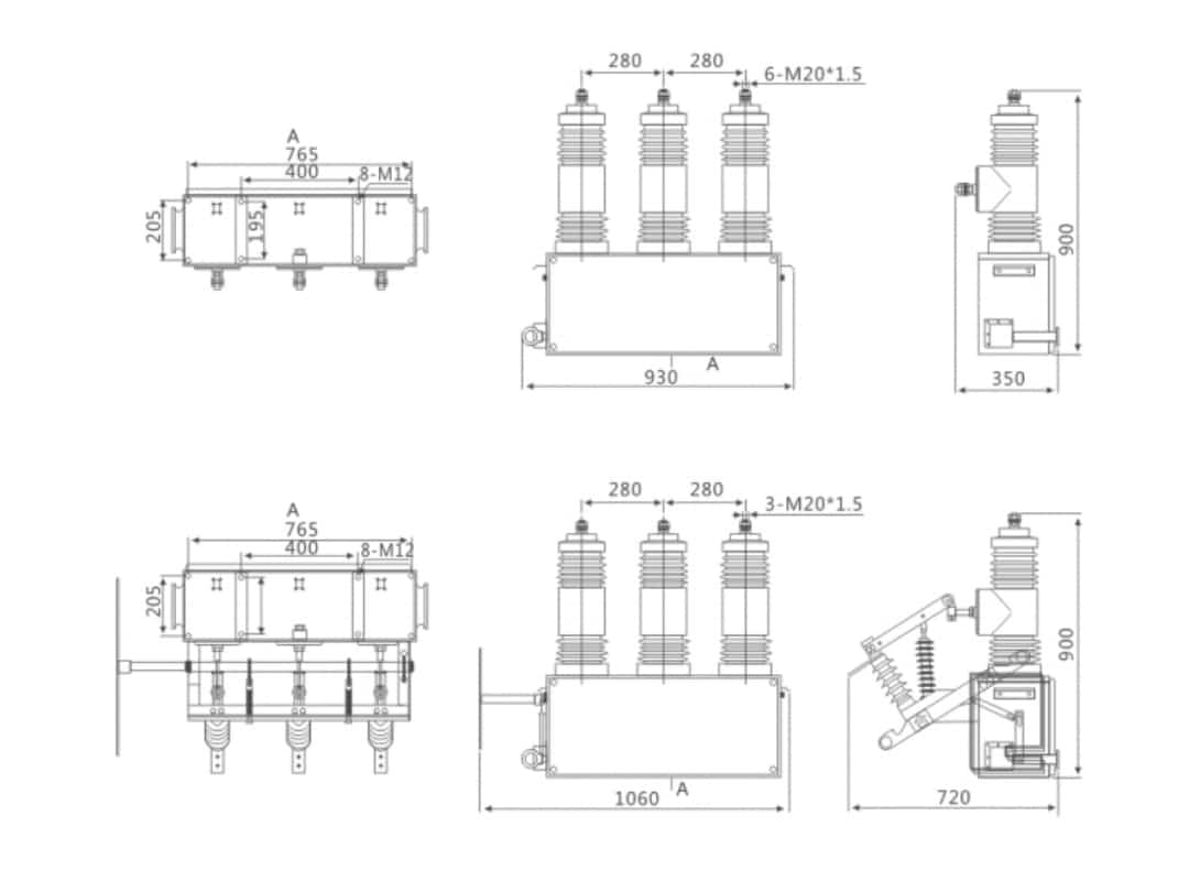 AB-3S-12 เบรกเกอร์สูญญากาศแม่เหล็กถาวรแบบเร็วสำหรับใช้งานกลางแจ้ง 12kV - สวิตช์ VCB ความเร็วสูงสำหรับสถานีย่อยไฟฟ้าในเขตเมืองและชนบท