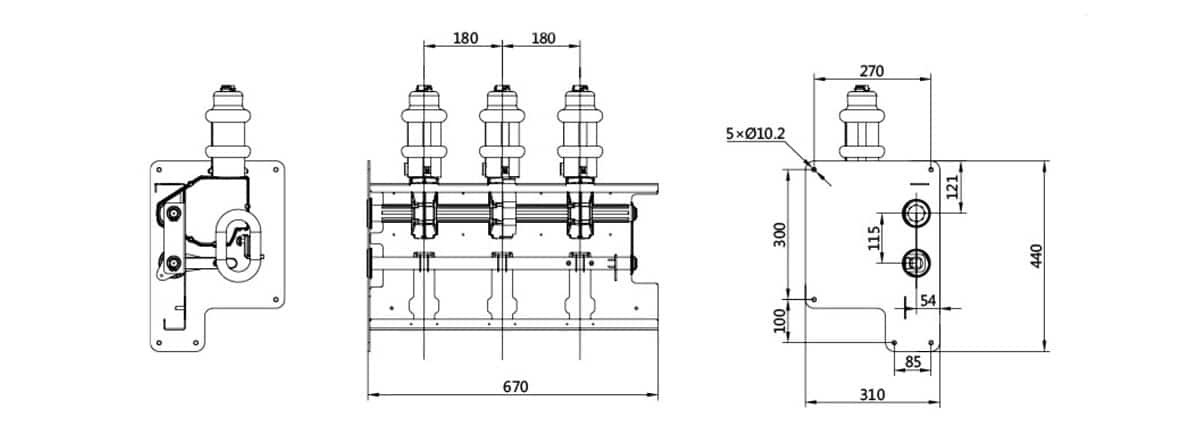 BE36C-630-3 SF6 Load Break Switch 36kV 40.5kV 630A - GIS Gas Insulated Switchgear 185kV Impulse Grounding