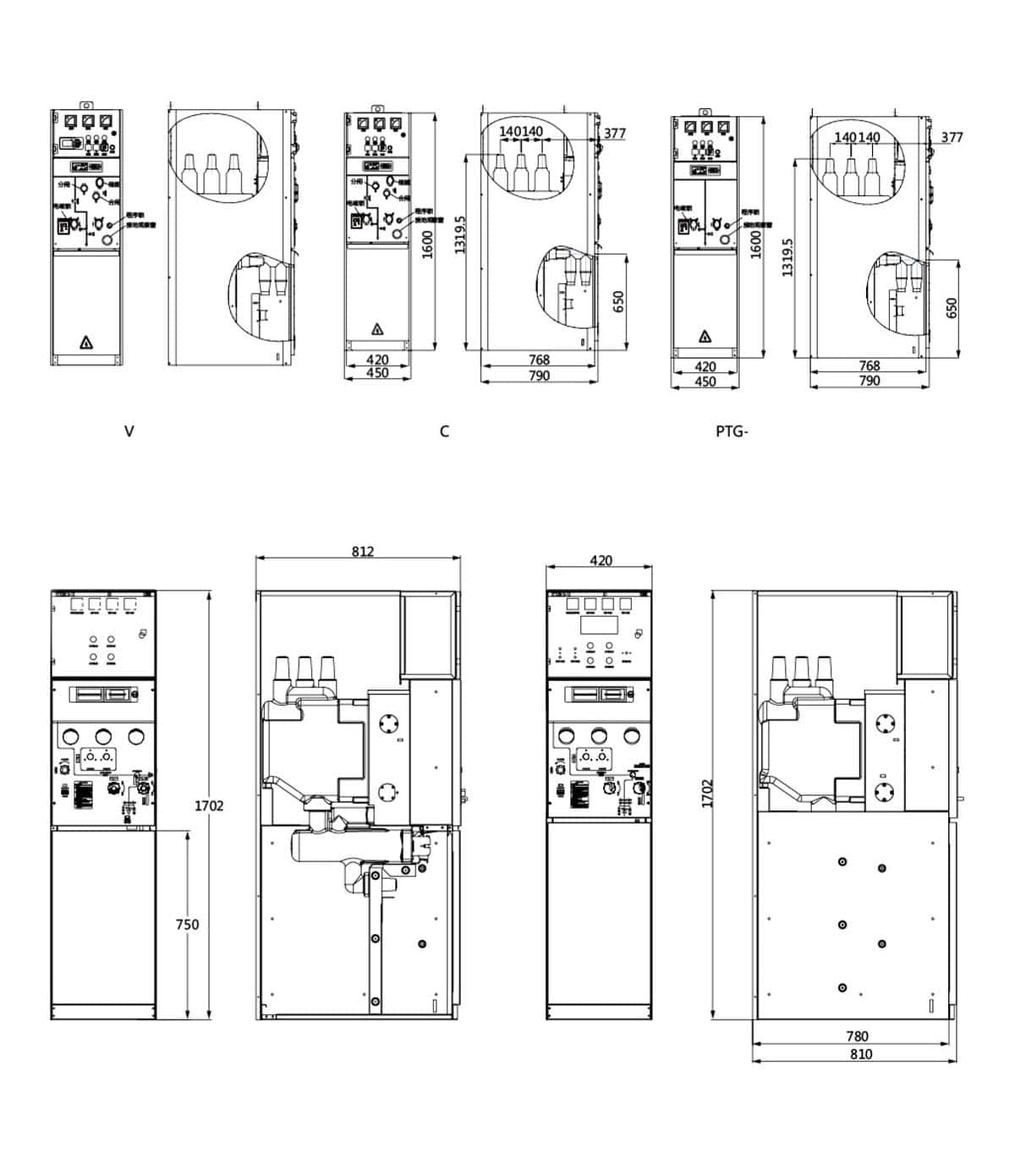 BE70V12 Solid izolat RMU Core Unit 12kV 630A - SF6 Free Ring Main Unit APG Epoxy 20kA 25kA 10000 Ops