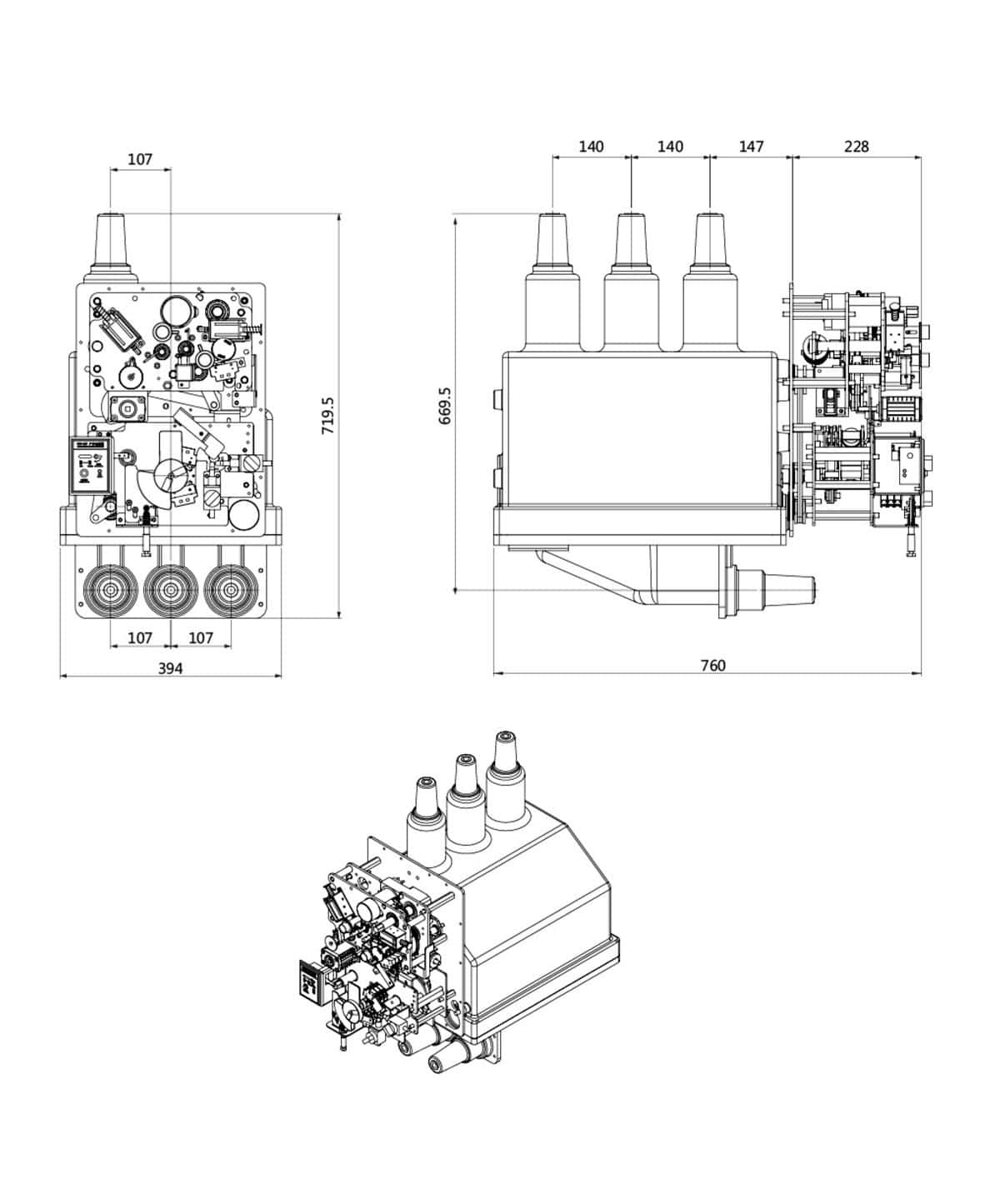 BE70V12 Solid izolat RMU Core Unit 12kV 630A - SF6 Free Ring Main Unit APG Epoxy 20kA 25kA 10000 Ops