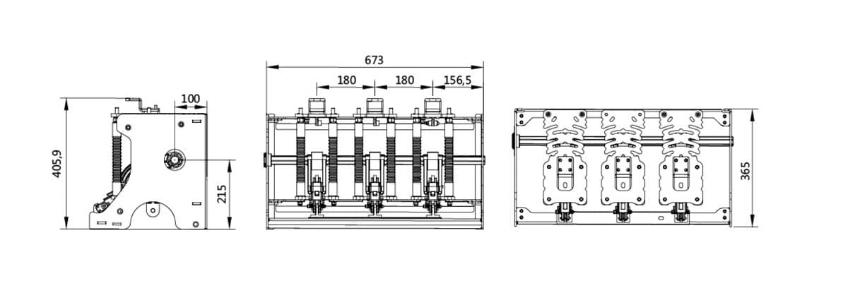 BE82G-12-630-3 Seccionador Aislado en Aire Atmosférico 12kV 630A - Tipo I AIS Interruptor Aislador 20kA 25kA