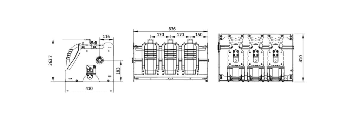 BE87G-12-630-3 Seccionador con aislamiento en aire 12kV 630A - Tipo II Interruptor de aislamiento libre de SF6 Celda AIS 20kA 25kA