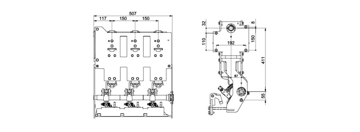 เบรกเกอร์วงจรสุญญากาศ BEV-12-630-20 12kV 24kV 630A - ปราศจาก SF6 GIS ระดับการแยกต่ำ การต่อลงดิน ตัดกระแสลัดวงจร 20kA