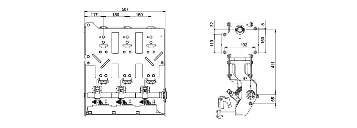 เบรกเกอร์วงจรสุญญากาศ BEV-12-630-20 12kV 24kV 630A - ปราศจาก SF6 GIS ระดับการแยกต่ำ การต่อลงดิน ตัดกระแสลัดวงจร 20kA
