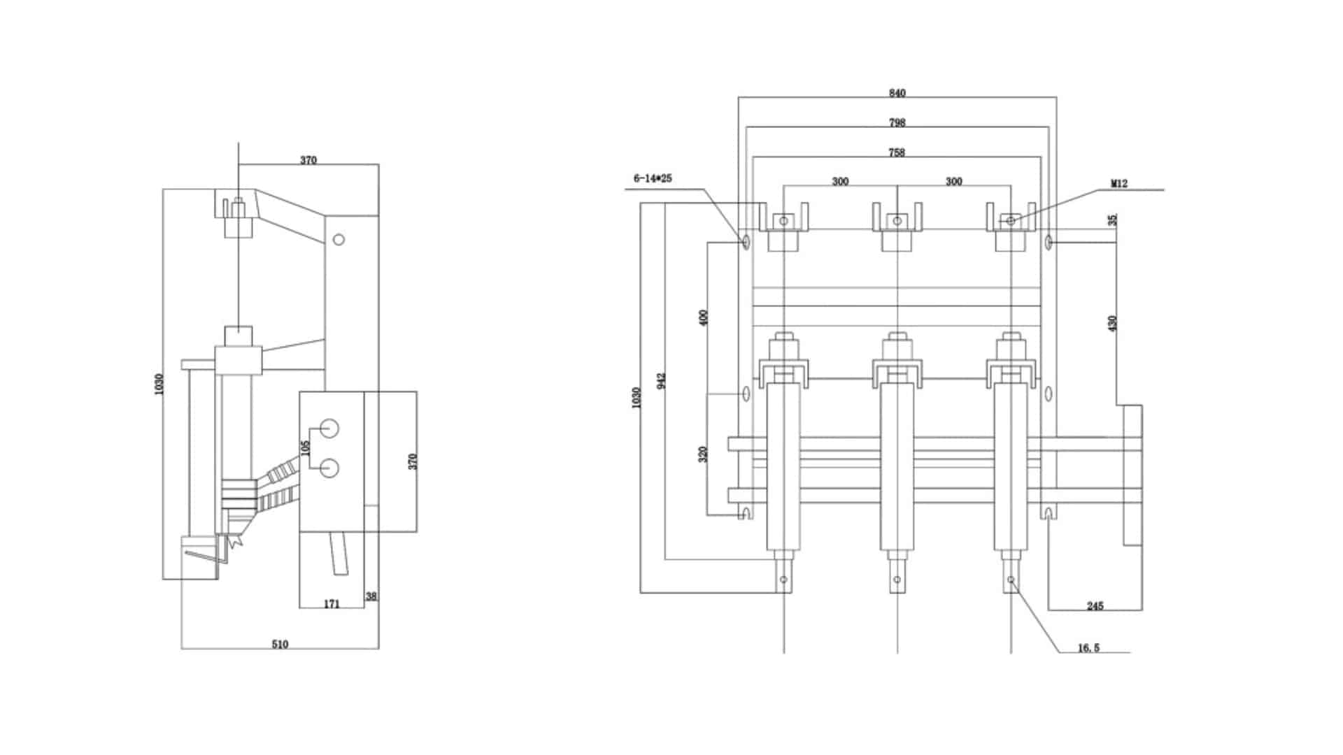 FKN12-24 Interrupteur à coupure d'air 24kV 630A - Air comprimé LBS FKRN12 Combinaison de fusibles pour l'appareillage intérieur