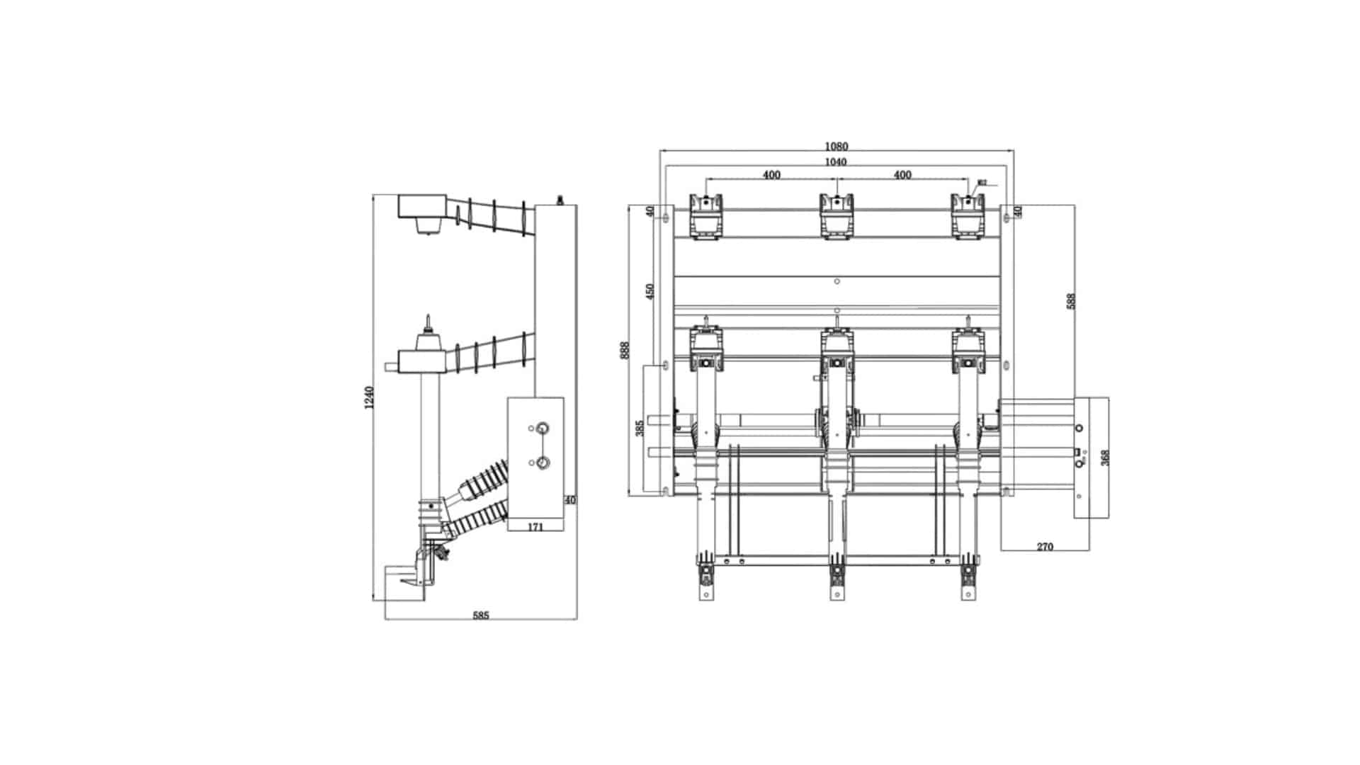 FKN12 Выключатель нагрузки сжатого воздуха 36-40кВ 630A - Внутреннее распределительное устройство MV LBS с управлением от двигателя