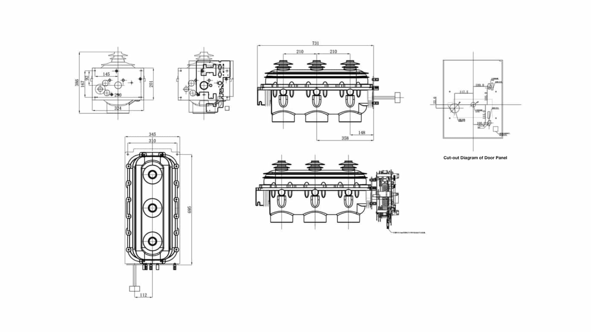 FLN36-12 SF6 Lasttrennschalter 12kV 630A - Innenbereich SF6 LBS RMU 62,5kA Peak 1530A Sicherungstrennung