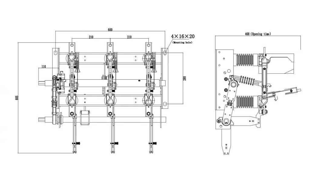 FN7-12D Interruttore di sicurezza per interni da 12kV 630A - Media tensione LBS con meccanismo a molla o interruttore automatico in vuoto