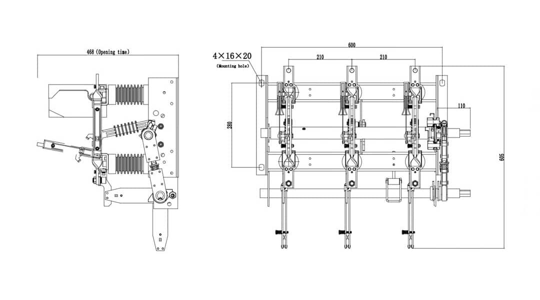 FN7-12D Interruttore di sicurezza per interni da 12kV 630A - Media tensione LBS con meccanismo a molla o interruttore automatico in vuoto