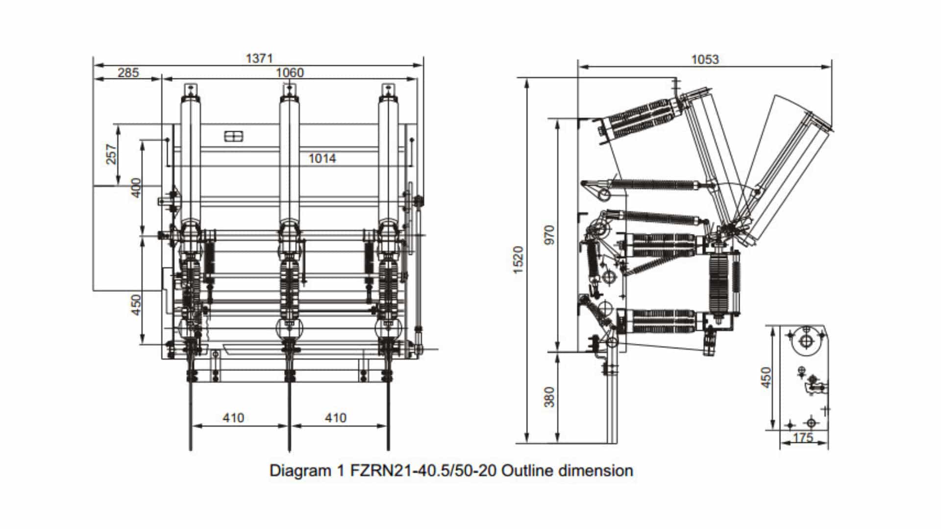 FZRN21-40.5 Vakuum-Lasttrennschalter 40,5kV 1250A - Innenbereich MV LBS Sicherungskombination 31,5kA Ausschalten