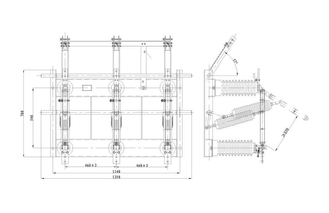 مفتاح العزل الداخلي GN27-40.5 GN27-40.5 مفتاح عزل الجهد العالي العالي الداخلي 40 كيلو فولت 630-1250 أمبير - شفرة دوارة عمودية CS6-2 CX6-2 دليل CX6 كهربائي 10-110 كيلو فولت دائرة عدم التحميل لنظام الطاقة