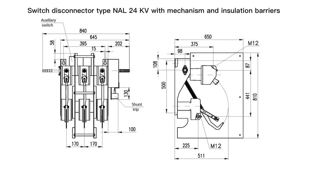 NAL FN18-12 ロードブレークスイッチ 12kV 630A - ABBコンパクトモジュラー設計と同様のRMU用中電圧LBS