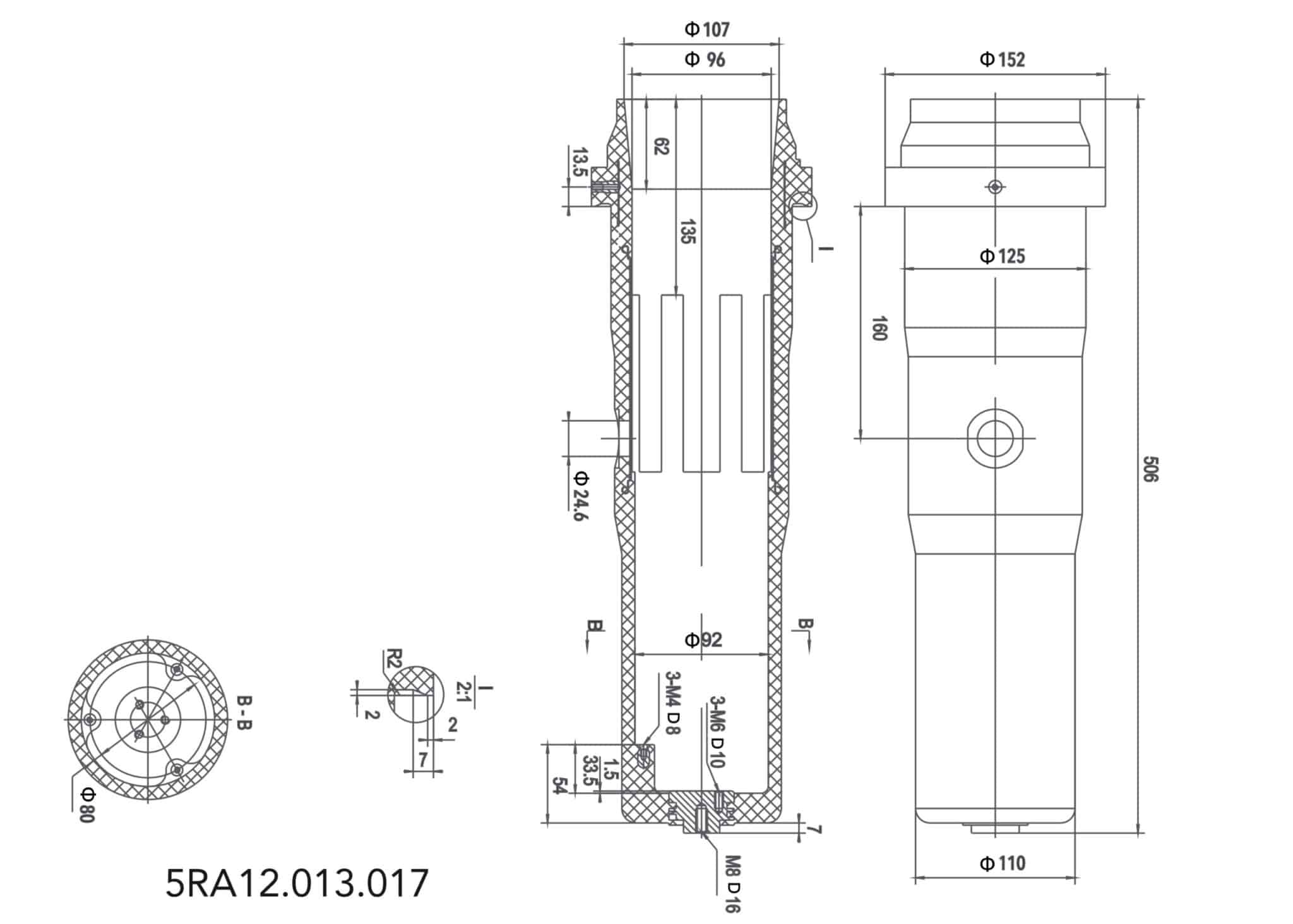 SF6-12-394 Pasatapas miniatura con aislamiento de gas 12kV - Fusible compacto Anillo de cilindro aislante Aparamenta principal 75kV Impulso