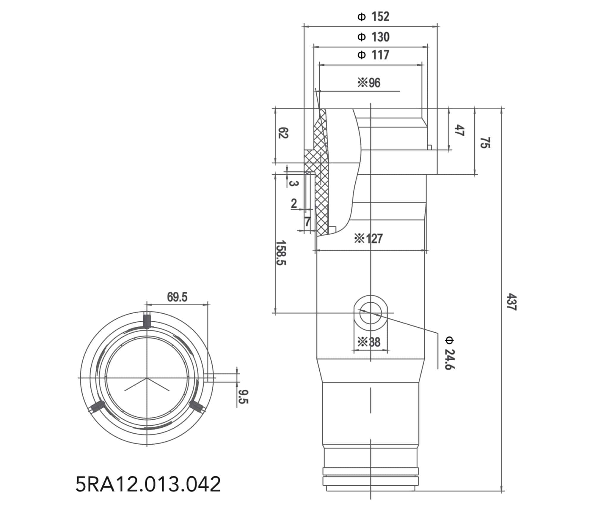 SF6-12-437 Pasatapas con aislamiento de gas 12kV - Fusible de alto rendimiento Cilindro aislante Celda RMU 75kV Protección contra rayos