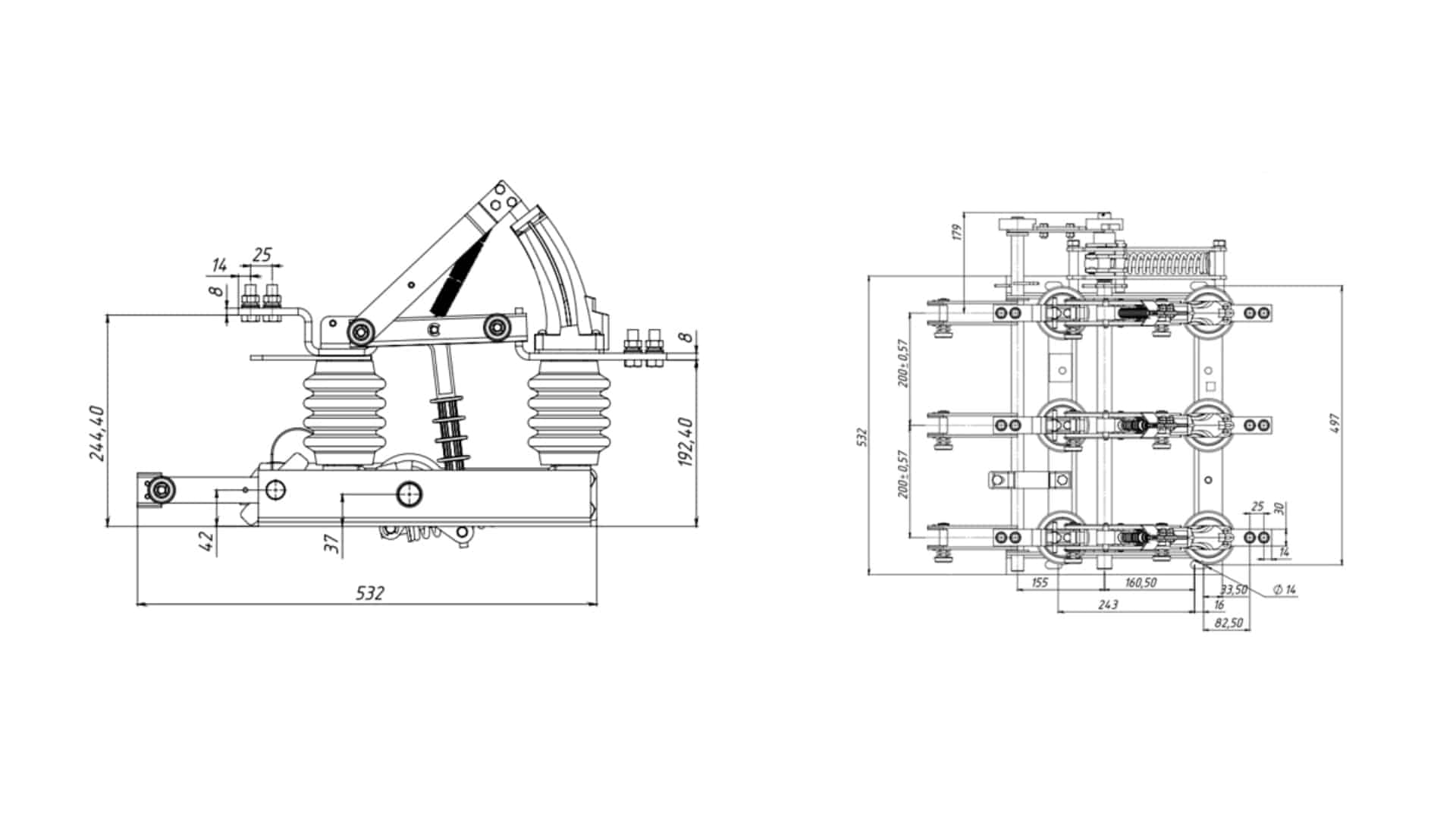 VNA-L-10-630 Russian Load Break Switch 10kV 630A - Indoor LBS Fuse 20kA 2000 Cycles -45°C