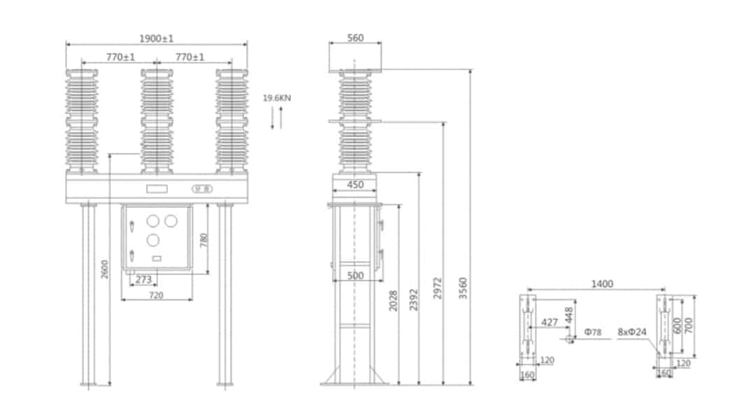 ZW39-40.5 Outdoor High Voltage Vacuum Circuit Breaker 35kV - CT10-A Spring Mechanism Frequent Operation Contact Breaker GB1984 IEC Compliant