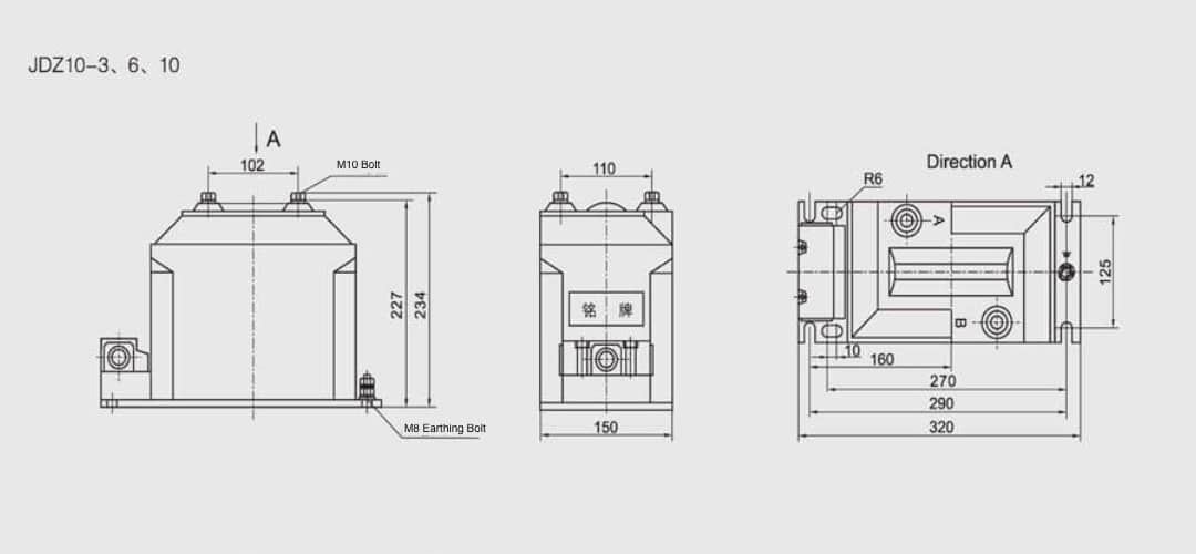 JDZ10 หม้อแปลงแรงดันไฟฟ้าชนิดเรซินหล่อสำหรับติดตั้งภายในอาคาร เฟสเดียว - 3kV 6kV 10kV 0.2 0.5 1 3 สอดคล้องกับมาตรฐาน RZL ฉนวน 12 42 75kV กำลัง 출력สูงสุด 200VA ออกแบบกะทัดรัด GB1207 IEC60044-2