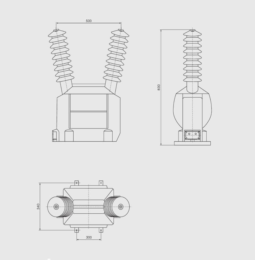 JDZW-35 Freiluft-Spannungstransformator 35kV Einphasig Epoxidharz-Guss PT - Swiss Ciba CW5837 Voll gekapselt 0,2 0,5 Klasse Dual Sekundär 1000VA Hohe Leistung 40,5 95 200kV Isolierung