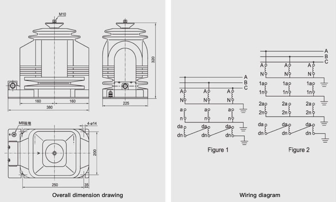 JDZX11-15/20 Indoor Single-Phase Voltage Transformer 15kV/20kV Epoxy Resin Casting PT - 100V/√3+100V/3 Dual/Triple Secondary Grounding Protection 0.2/0.5/1/6P Class 400VA Max Output 24/65/125kV Insulation GB1207