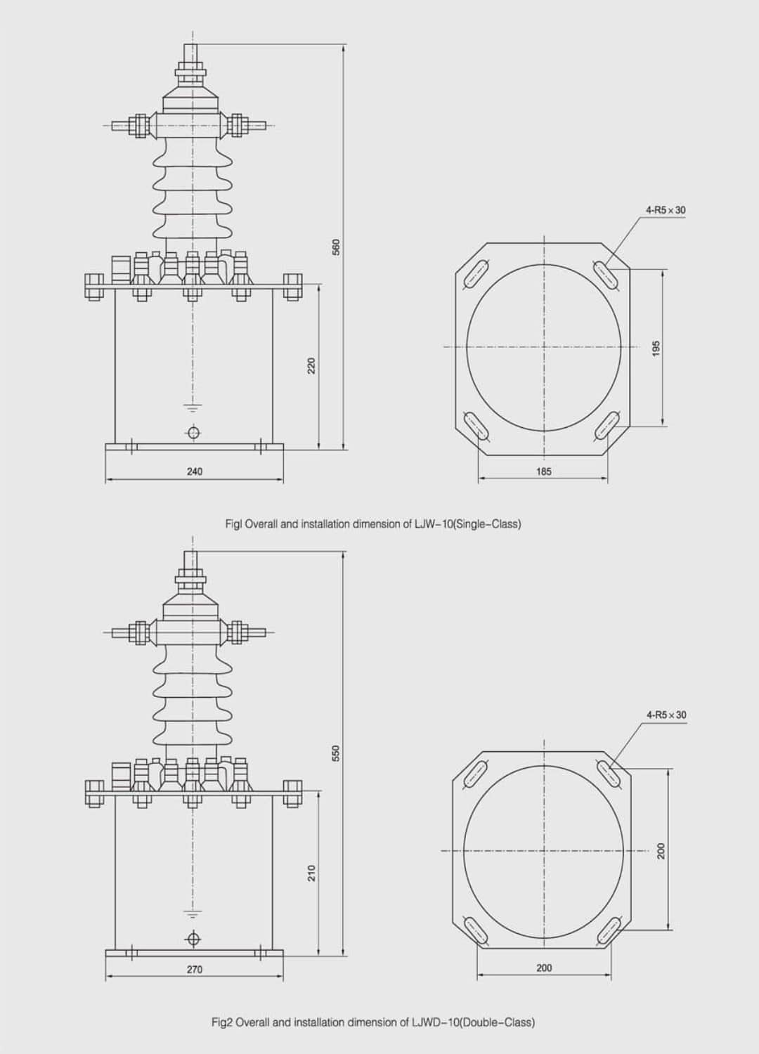 LJW-LJWD-10-35 Current Transformer Indoor Outdoor Dual-Use Oil-Immersed CT - 10kV 35kV 5-600A 0.2 0.5 1 3D Class Steel Tank 75× Thermal 187.5× Dynamic 40.5 95 185kV GB1208 IEC60044-1