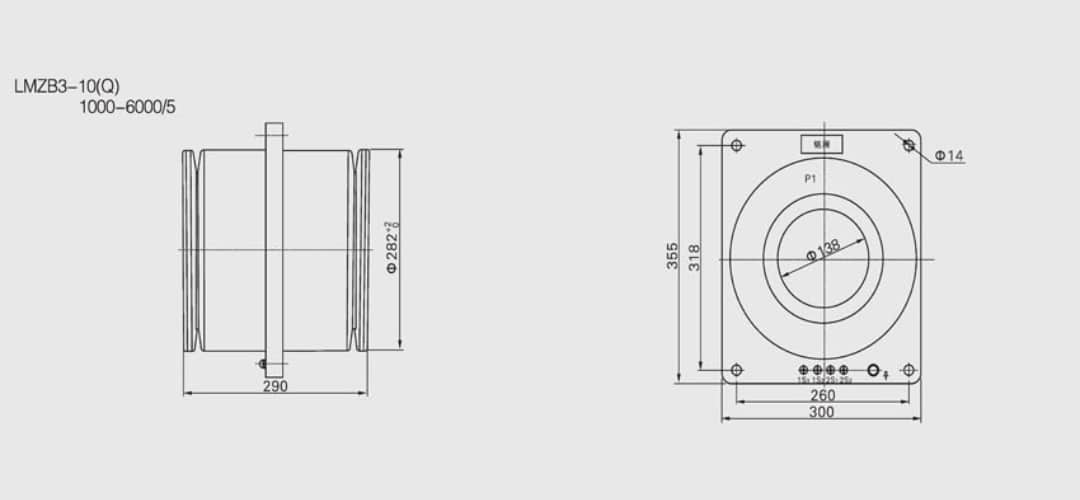 LMZB3-10(Q) LMZBJ9-10 Current Transformer 10kV Indoor Epoxy Resin - 300-6000A 0.2S 0.5S 10P15 Class High Current Dual Winding 12 42 75kV GB1208 IEC60044-1