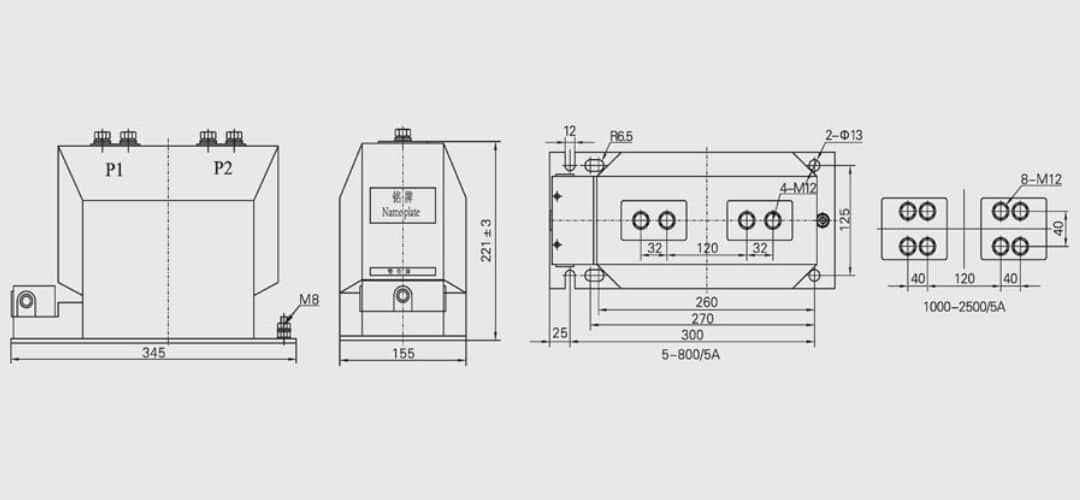 LZZBJ9-10A1 Stromwandler 10kV für den Innenbereich Epoxidharz-Säulentyp - 5-3150A 0,2S 0,5S 10P Klasse 12 42 75kV Isolierung 5A 1A GB1208 IEC60044-1