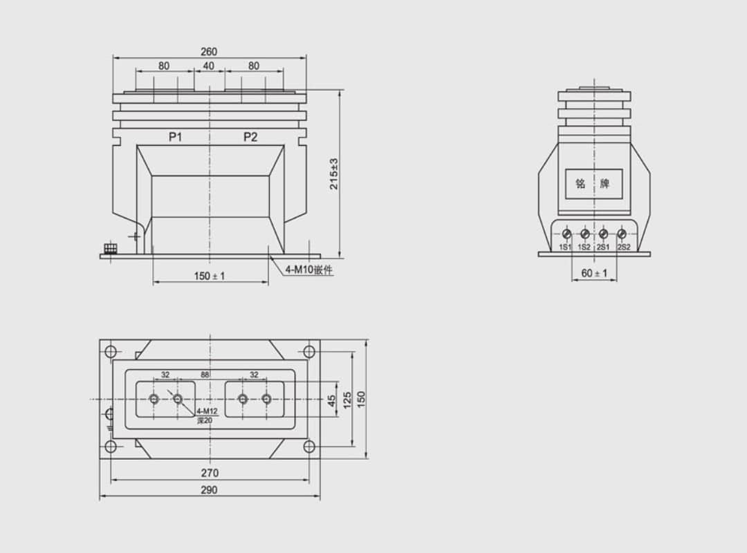 LZZBJ9-10Q Przekładnik prądowy 10kV do zastosowań wewnętrznych - 5-1000A 0.2S 0.5S10P15 Klasa 12 42 75kV Izolacja 5A 1A 150×In Termiczna GB1208 IEC60044-1