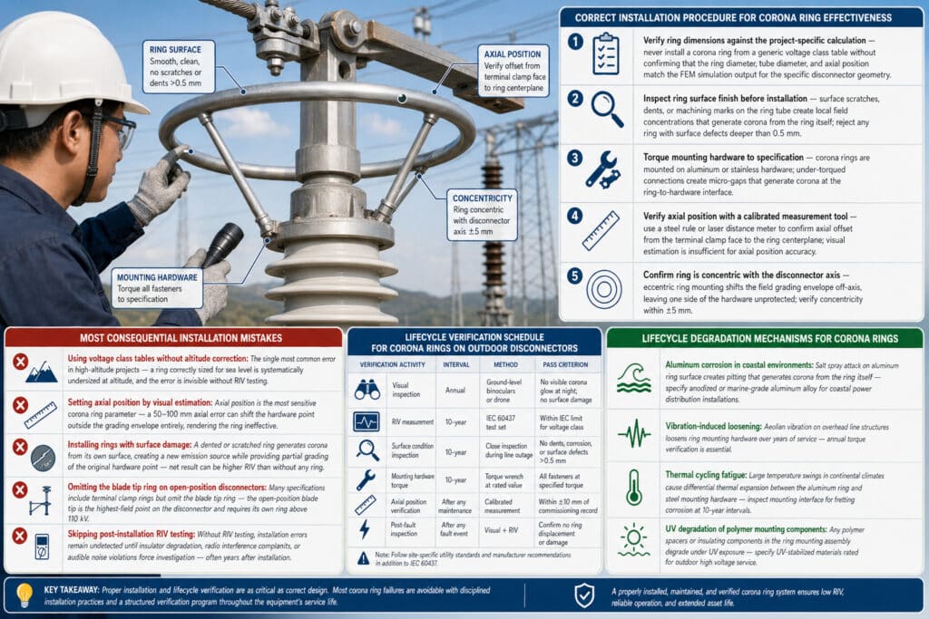 Установка и проверка жизненного цикла кольца Corona Ring